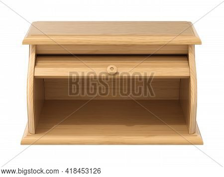 Empty Open Bread Box Isolated On White Background - 3d Illustration