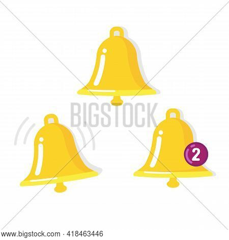 Bell Icon Sen. Ring, Call And Notification Symbol. Vector