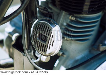 Reims France April 26, 2021 Royal Enfield 500cc Motorcycle Parked In The Streets Of Reims