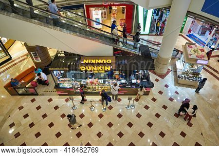 KUALA LUMPUR, MALAYSIA - CIRCA JANUARY, 2020: Dunkin' Donuts at Suria KLCC shopping mall in Kuala Lumpur.
