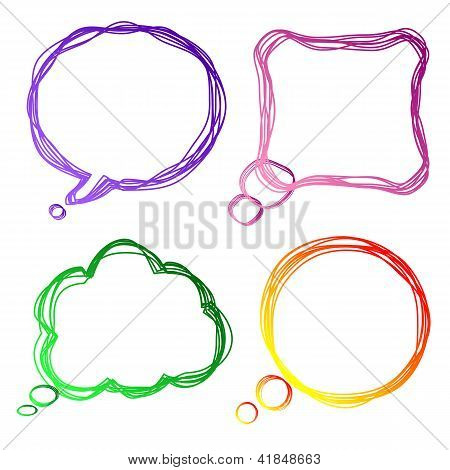 Set Of Colourful Speech Bubbles