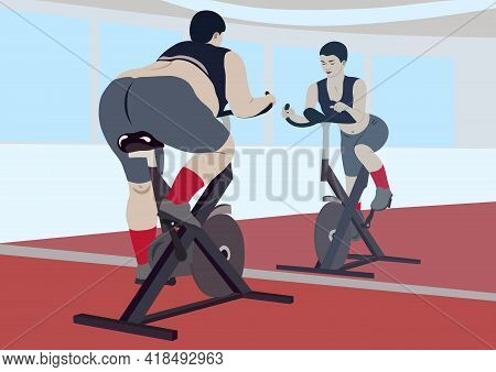 Image Of A Mirror And Ladies Doing Sports. Illustration Poster