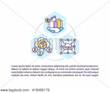 Digital Society Concept Line Icons With Text. Ppt Page Vector Template With Copy Space. Brochure, Ma