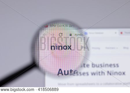 New York, Usa - 26 April 2021: Ninox Logo Close-up On Website Page, Illustrative Editorial