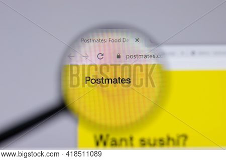 New York, Usa - 26 April 2021: Postmates Logo Close-up On Website Page, Illustrative Editorial