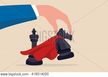 Winning Strategy Or Victory Move In Business Competition, Success Tactic Or Smart Move Concept, Stra