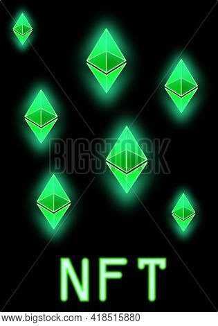 Non Fungible Token  Crypto Currency Background Concept