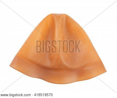 Brown Shower Cap Isolated On White, Top View