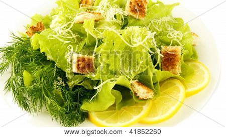 Caesar sallad på vit platta