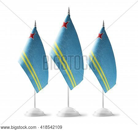 Small National Flags Of The Aruba On A White Background