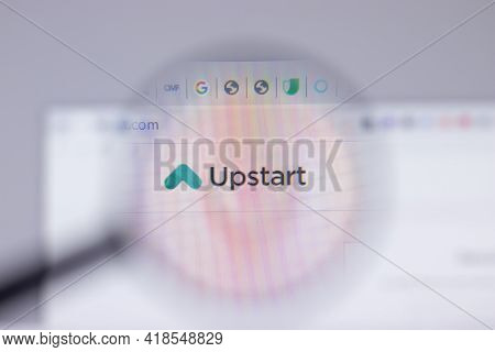New York, Usa - 26 April 2021: Upstart Logo Close-up On Website Page, Illustrative Editorial