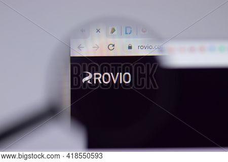 New York, Usa - 26 April 2021: Rovio Logo Close-up On Website Page, Illustrative Editorial