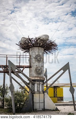 Decoratons Of Zcity And Kazantip Or Z Republic Festival In Popovka, Crimea Republic