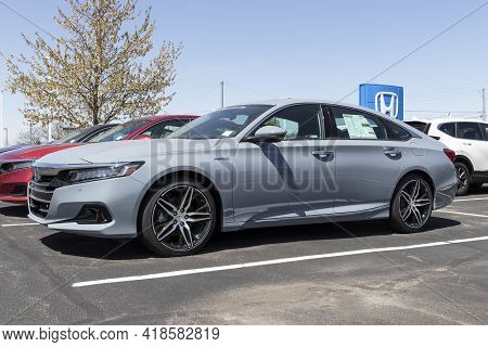 Avon - Circa April 2021: Honda Accord Display At A Dealership. Honda Engineers Among The Most Reliab