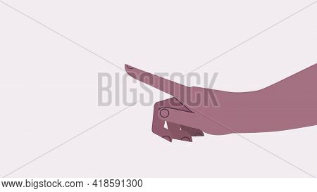 African American Human Hand Pointing Finger On Something Gesture Horiontal Isolated