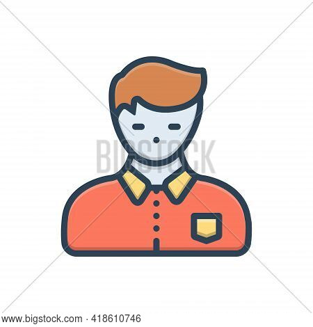 Color Illustration Icon For Adolescence  Teenager Stripling Teener Adolescents Adult
