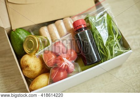 Food Box Meal Kit Of Fresh Ingredients And Recipe Blank Order From A Meal Kit Company