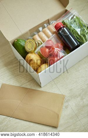 Food Box Meal Kit Of Fresh Ingredients And Recipe Blank Order From A Meal Kit Company