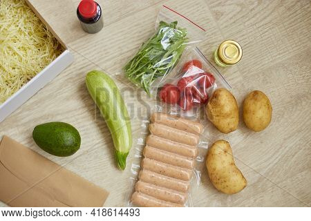 Food Box Meal Kit Of Fresh Ingredients And Recipe Blank Order From A Meal Kit Company