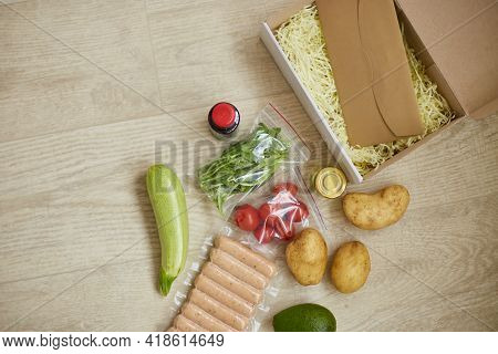 Food Box Meal Kit Of Fresh Ingredients And Recipe Blank Order From A Meal Kit Company