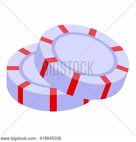 Christmas Candy Coins Icon. Isometric Of Christmas Candy Coins Vector Icon For Web Design Isolated O