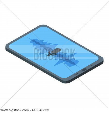Tablet Speech Recognition Icon. Isometric Of Tablet Speech Recognition Vector Icon For Web Design Is