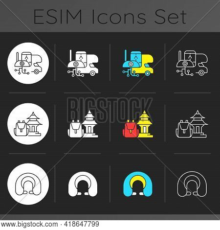 Nomadic Trip Dark Theme Icons Set. Rv Electronics. Spiritual Nomads. Rv Electronics. Devices And Gad