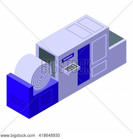 Paper Production Icon. Isometric Of Paper Production Vector Icon For Web Design Isolated On White Ba