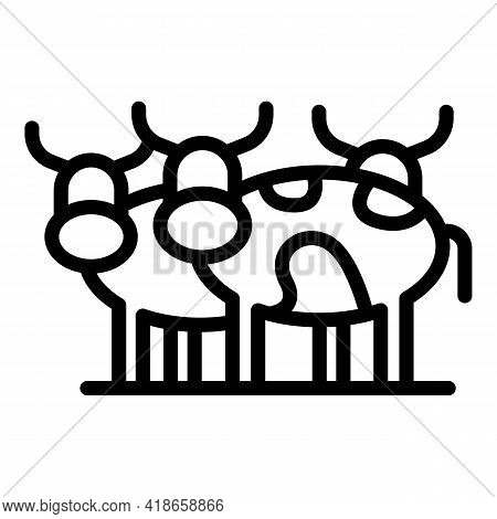 Ranch Cows Icon. Outline Ranch Cows Vector Icon For Web Design Isolated On White Background
