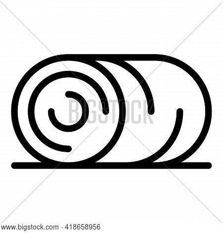 Farm Field Roll Icon. Outline Farm Field Roll Vector Icon For Web Design Isolated On White Backgroun