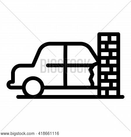 Car Accident Compensation Icon. Outline Car Accident Compensation Vector Icon For Web Design Isolate