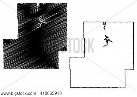 Carbon County, State Of Wyoming (u.s. County, United States Of America, Us) Map Vector Illustration,