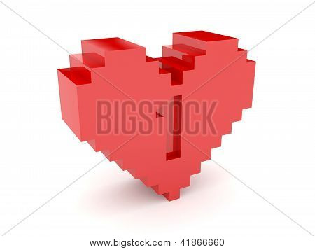 3D kalp. 1 Numaralı eller içinde. Konsept illüstrasyon.