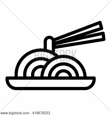 Korean Soba Icon. Outline Korean Soba Vector Icon For Web Design Isolated On White Background