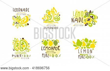 Squeezed Fresh Lemonade Badge Original Design Vector Set