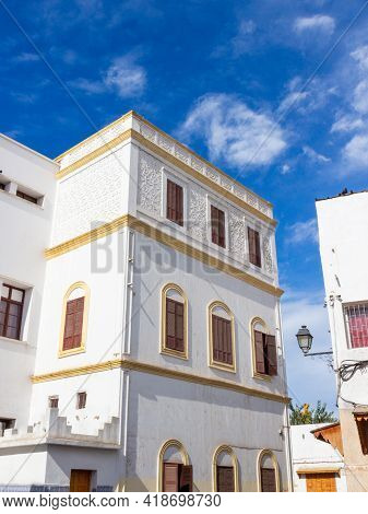 Historic House In The White Medina Of Casablanca, Morocco. This House Built By The Maghzen Had Been 