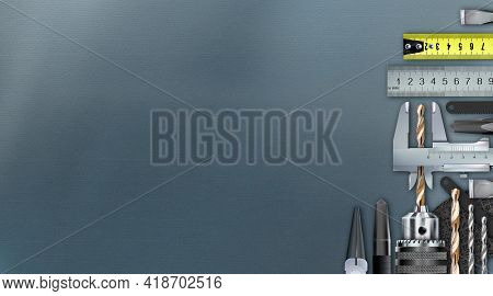 Locksmith Decorative Corner Composition On Theme Of Craft Hand Metal Processing And Work Skill. 3d S