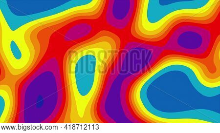 Geometric 3d Render Stream Writhing And Spreading Fluid In Futuristic Waves. Curved Dynamic Streaks 