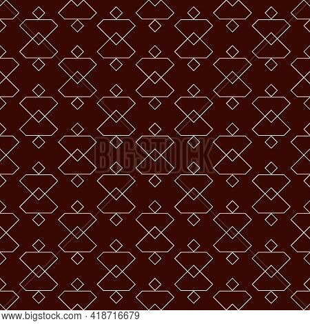Geometric Seamless Pattern. Ethnic, Tribal Suface Print. Hourglass Motif Ornament. Repeated Triangul