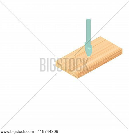 Glass Drill Icon. Isometric Illustration Of Glass Drill Vector Icon For Web