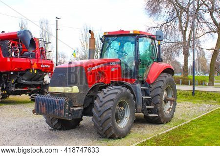 Kyiv, Ukraine - August 2, 2020: Case Ih Tractor 225 And Logo At Kyiv, Ukraine On August 2, 2020.