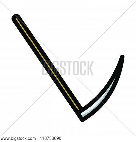 Scythe Icon. Editable Bold Outline With Color Fill Design. Vector Illustration.