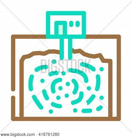 Underground Storage Bacteria Biogas Color Icon Vector. Underground Storage Bacteria Biogas Sign. Iso