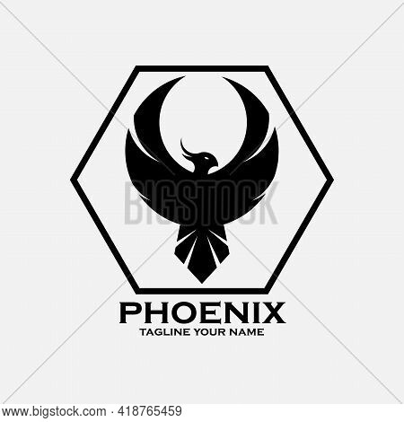 Phoenix Design Logo Vector. Phoenix Animal Logo Vector