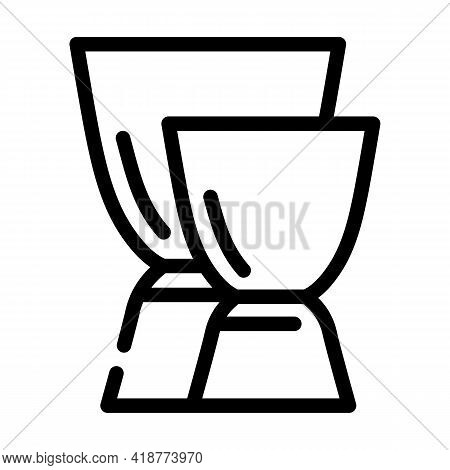 Jiggers Bartender Line Icon Vector. Jiggers Bartender Sign. Isolated Contour Symbol Black Illustrati