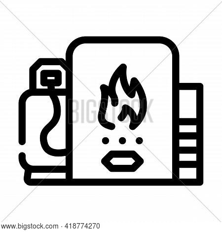 Domestic Use Biogas Line Icon Vector. Domestic Use Biogas Sign. Isolated Contour Symbol Black Illust