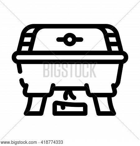 Bbq Equipment Buffet Line Icon Vector. Bbq Equipment Buffet Sign. Isolated Contour Symbol Black Illu