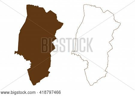 Emsland District (federal Republic Of Germany, Rural District, State Of Lower Saxony) Map Vector Ill