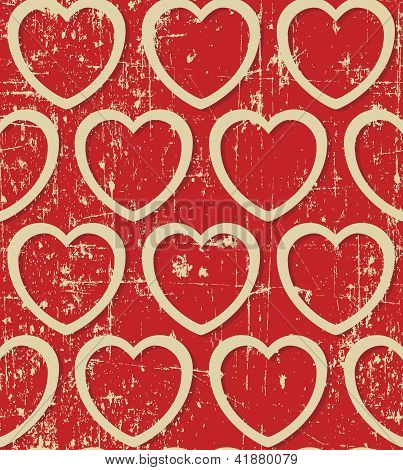 Grunge de corazones beige transparente