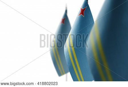 Small National Flags Of The Aruba On A White Background